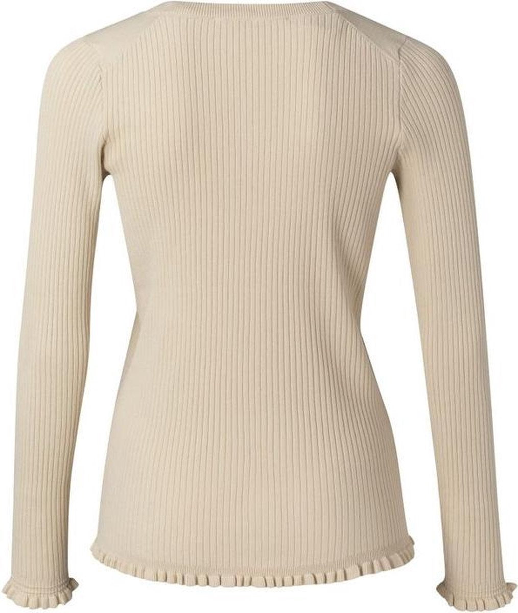 Дамска жилетка с дълъг ръкав в рипсена плетка YAYA