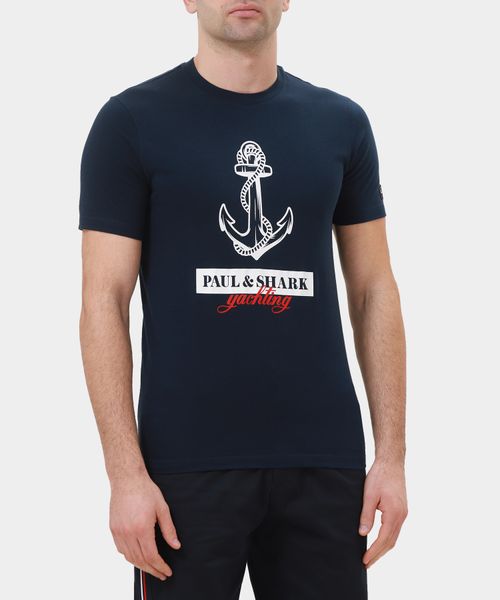 Paul & Shark Мъжка памучна тениска, синя