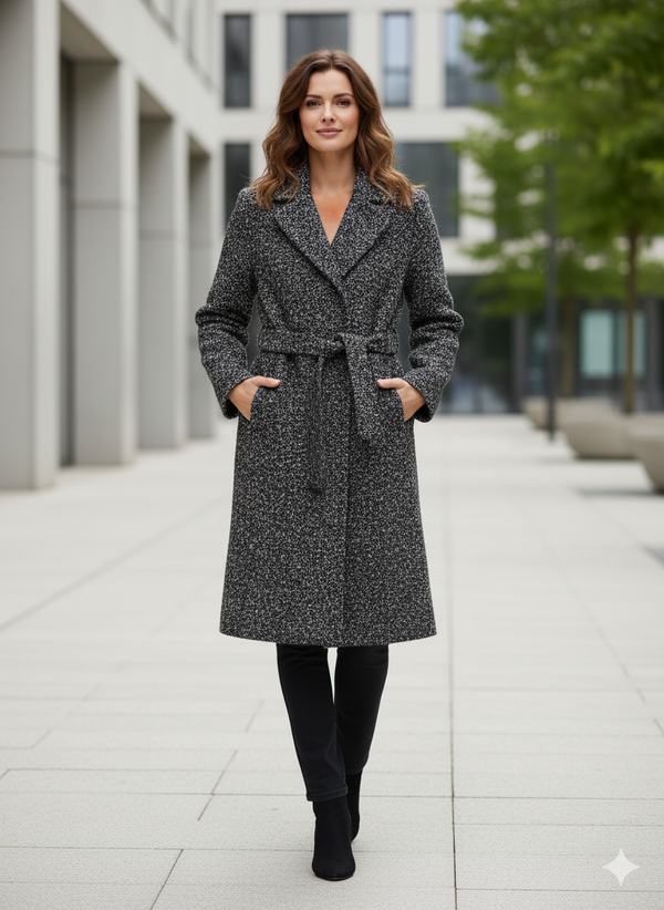 Women's wool coat with cashmere, light brown
