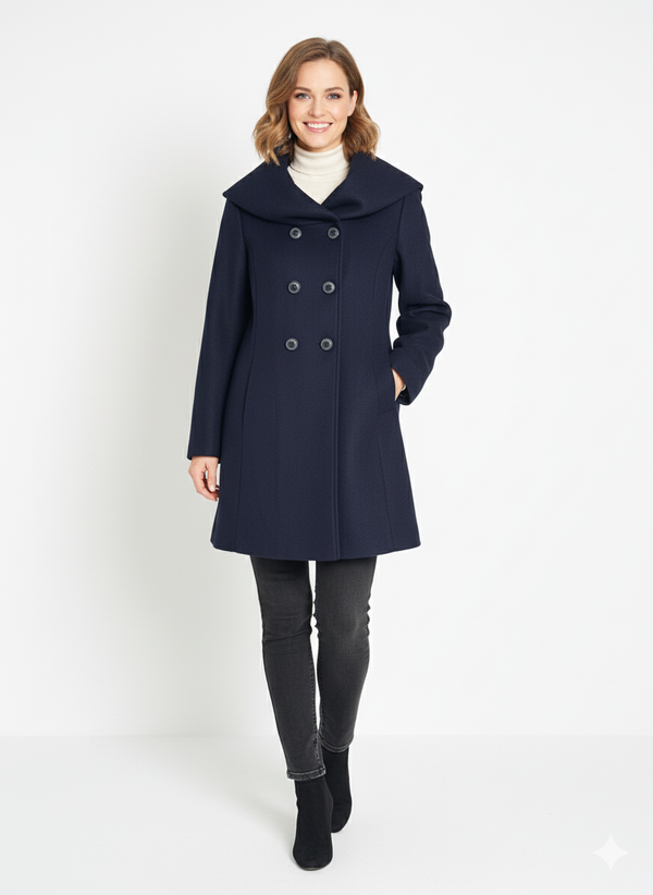 Women's wool coat with cashmere, light brown
