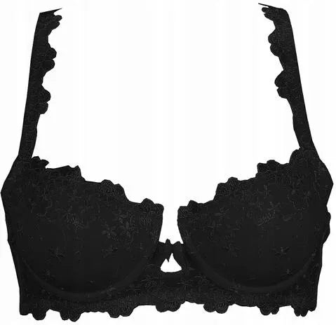 Naturana Underwired lace bra with lifting effect, black