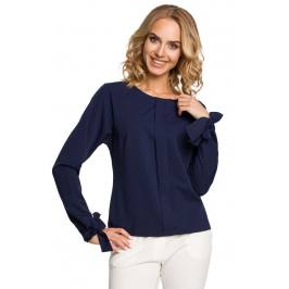 Made of Emotion Women's elegant long-sleeved blouse, dark blue