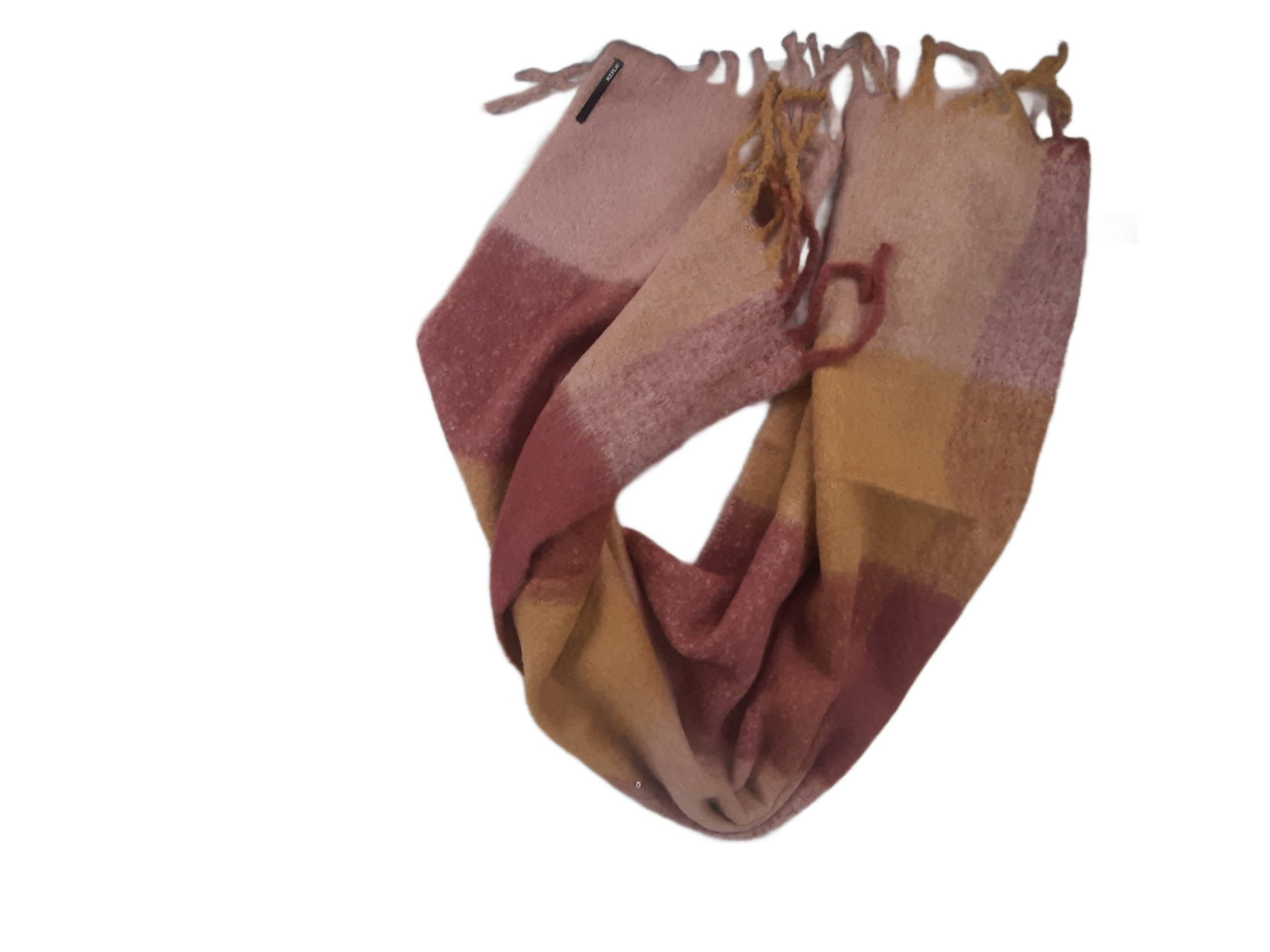 REPLAY Women's thick Autumn-Winter scarf, orange-yellow