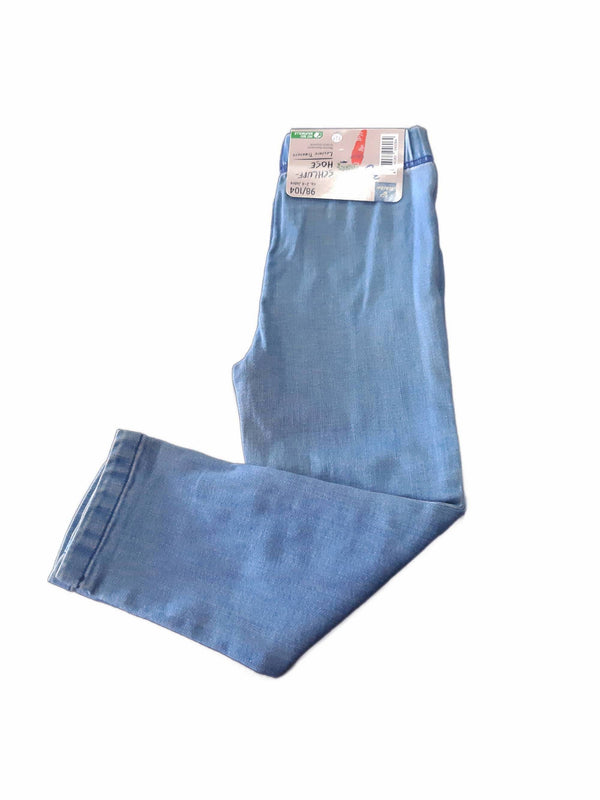 Детски памучни еластични дънки, светло сини