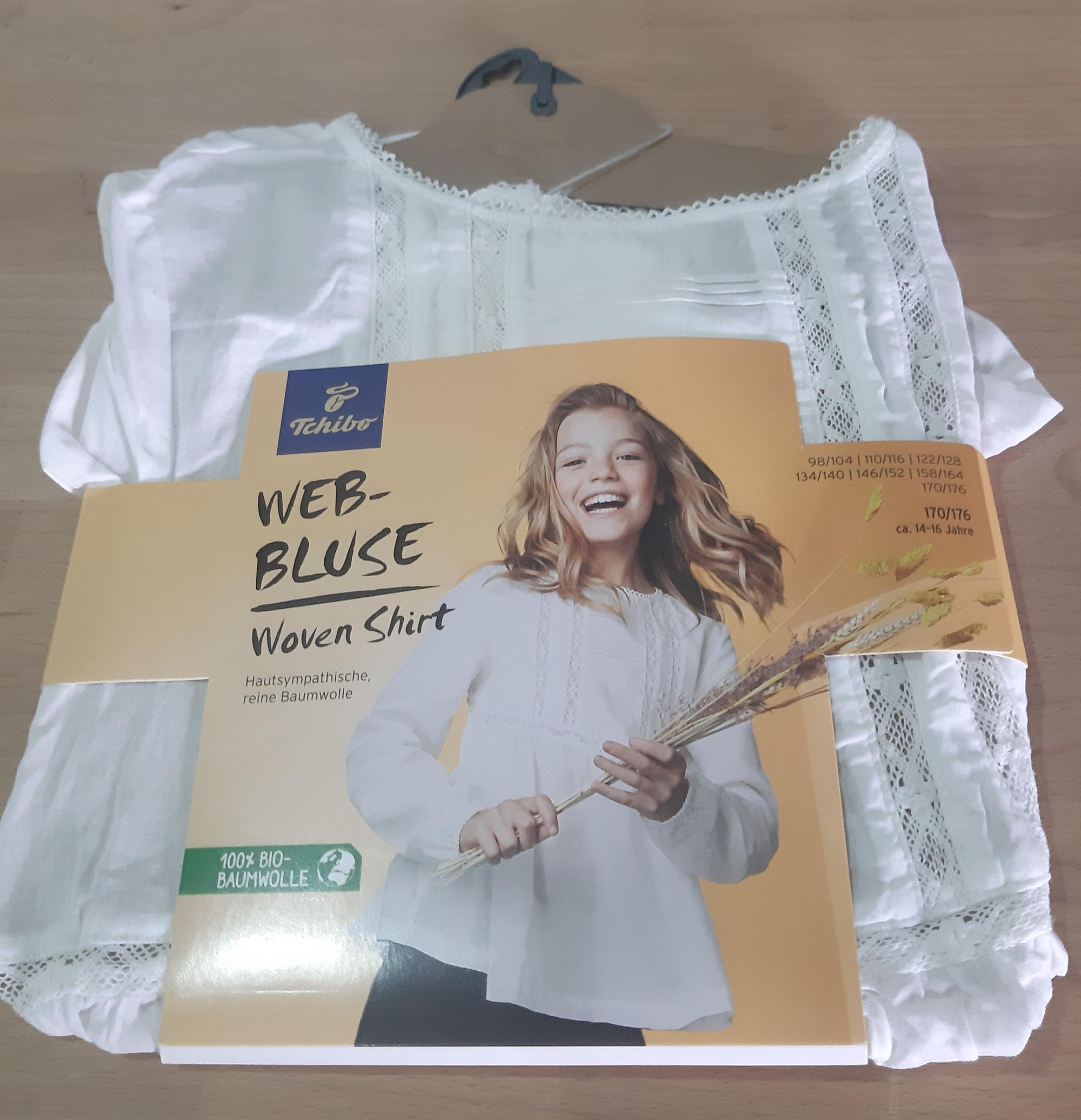 Children's cotton blouse with long sleeves, multi-colored