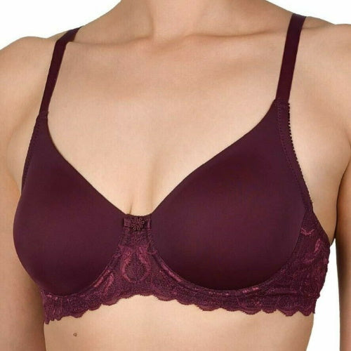 Naturana Valencia non-padded bra, burgundy