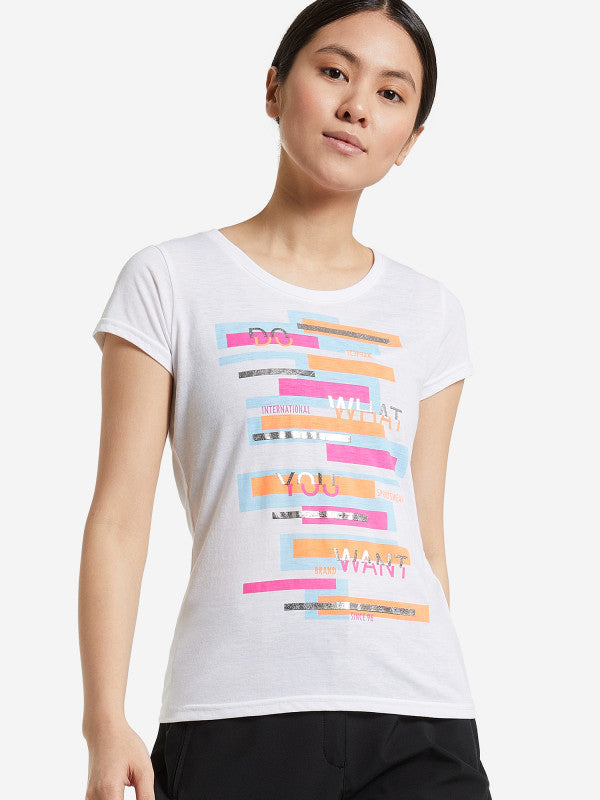 ICEPEAK Women's sports T-shirt, white with print