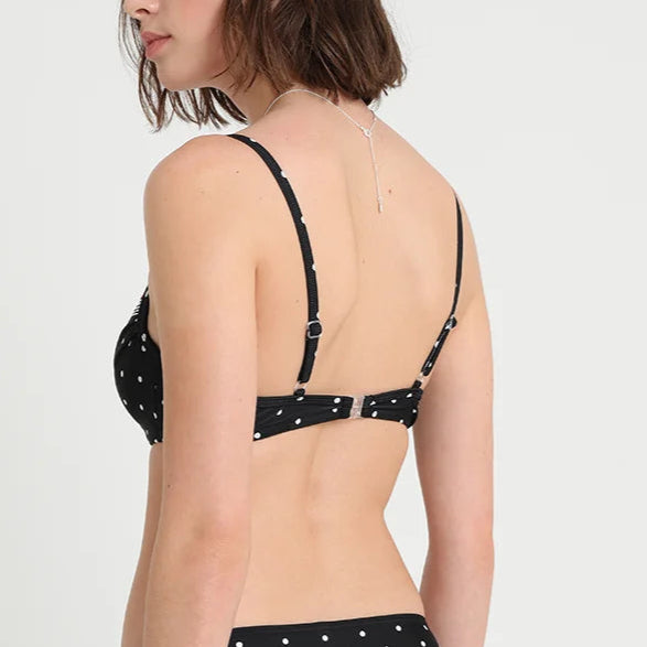 Swimsuit top with underwire season 2025 Lascana, black with dots