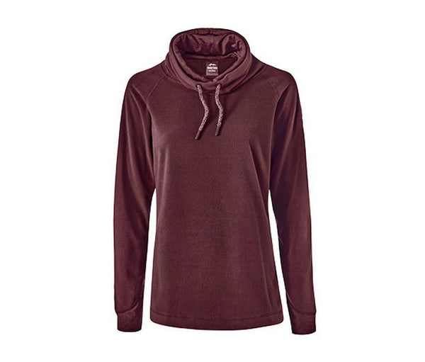 Спортен дамски поларен суитчърт с качулка, тъмно червен