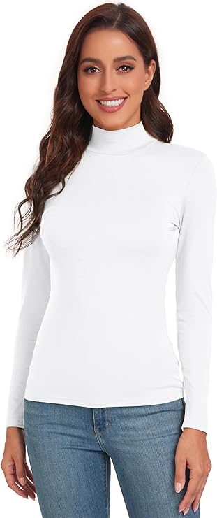Rich & Royal Women's elastic blouse with polo collar, white