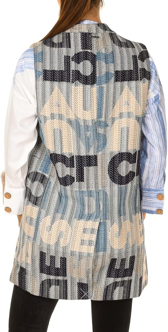 Дамски елек с принт и пастелни тонове Desigual Women's Letters