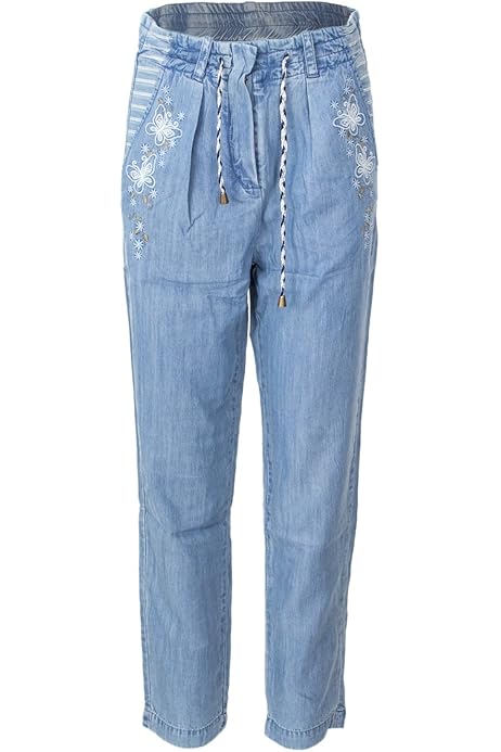 Desigual Дамски панталон с бродерия, син