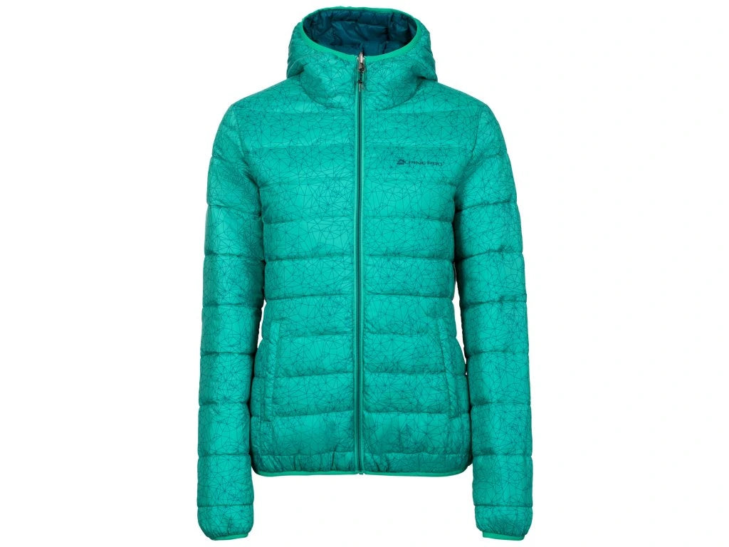 MUNSRA Women's hiking waterproof reversible jacket, green