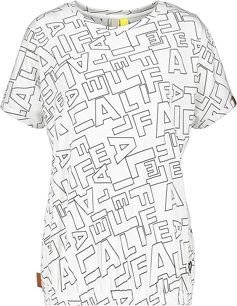 Alife & Kickin Дамска памучна блуза с къс ръкав, бяла с принт лого