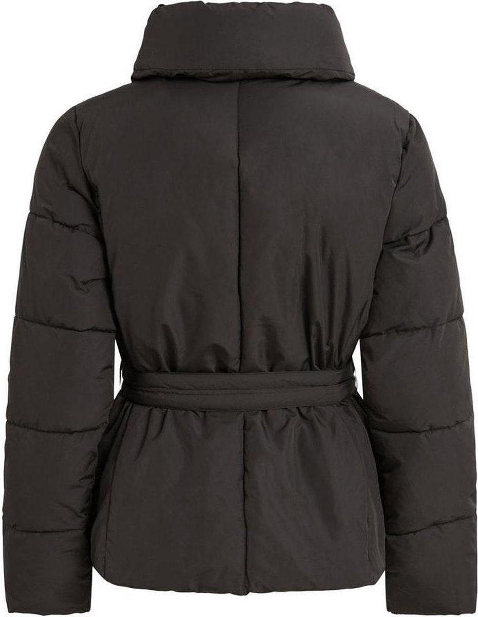 Vila, Women's padded winter jacket with belt, black