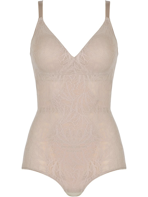 Телесно дантелено моделиращо боди без банели Naturana