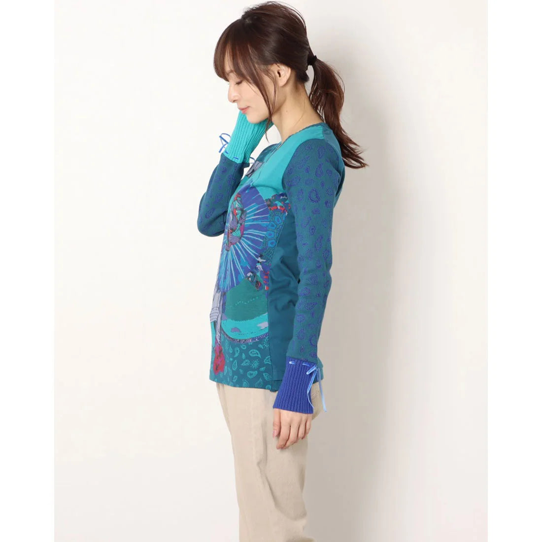 Desigual Дамска блуза с дълъг ръкав от 100% памук