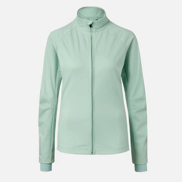 Дамски спортен суитчърт, зелен със светлоотразителен принт