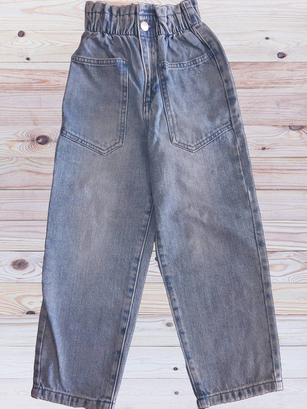 Детски памучни дънки, светло сини