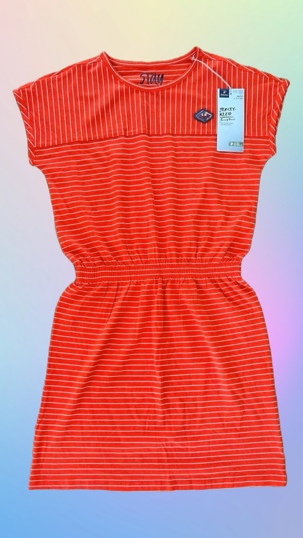 Детска памучна рокля без ръкави, оранжева