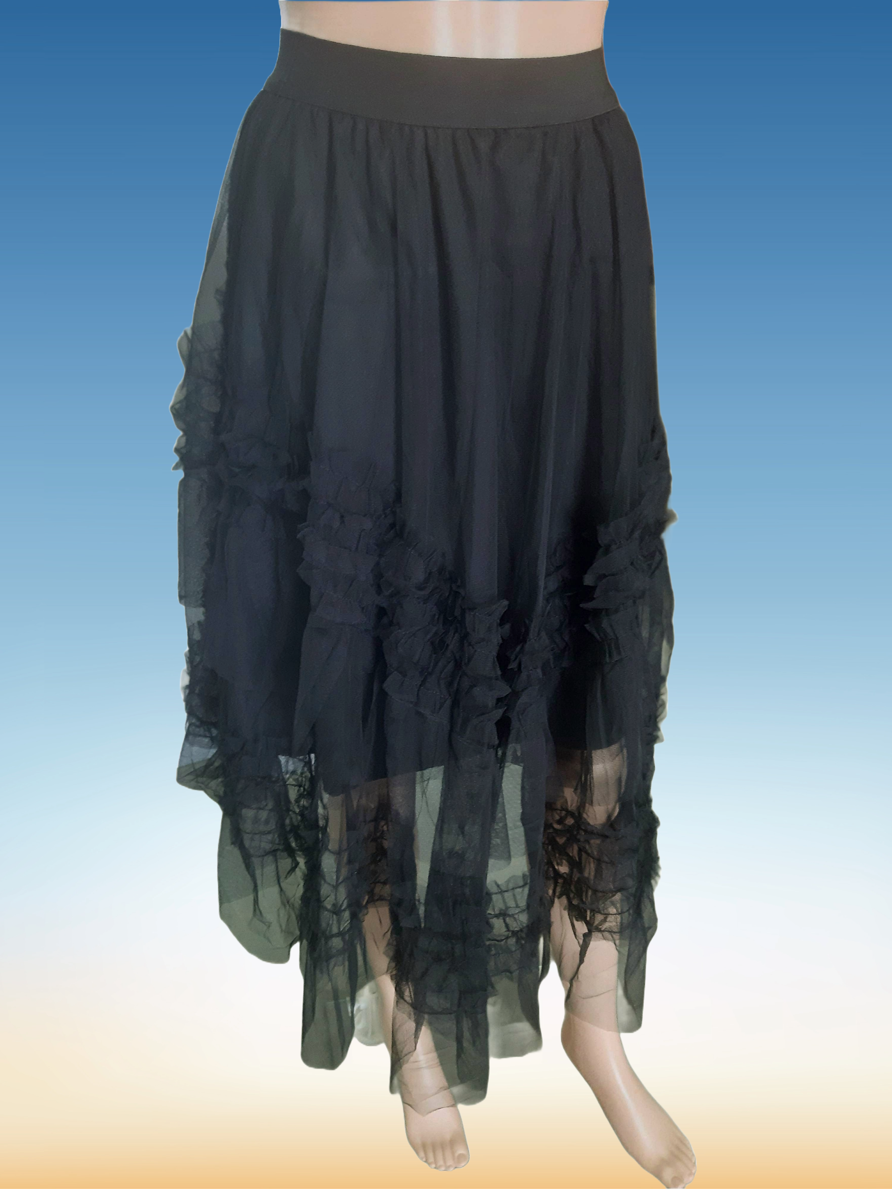 Women's elegant black tulle skirt, black