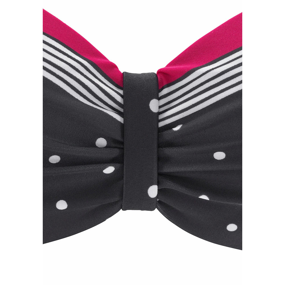 Swimsuit top with underwire season 2025 Lascana, black with dots