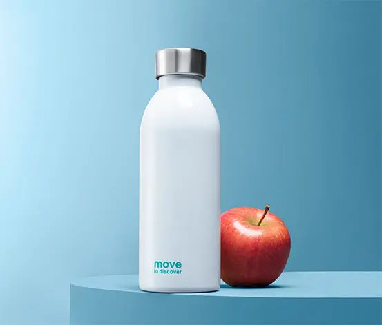 Бутилка за пиене със защита срещу изтичане, бяла