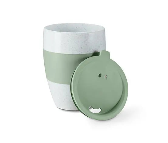 Чаша за многократна употреба, бяло и зелено