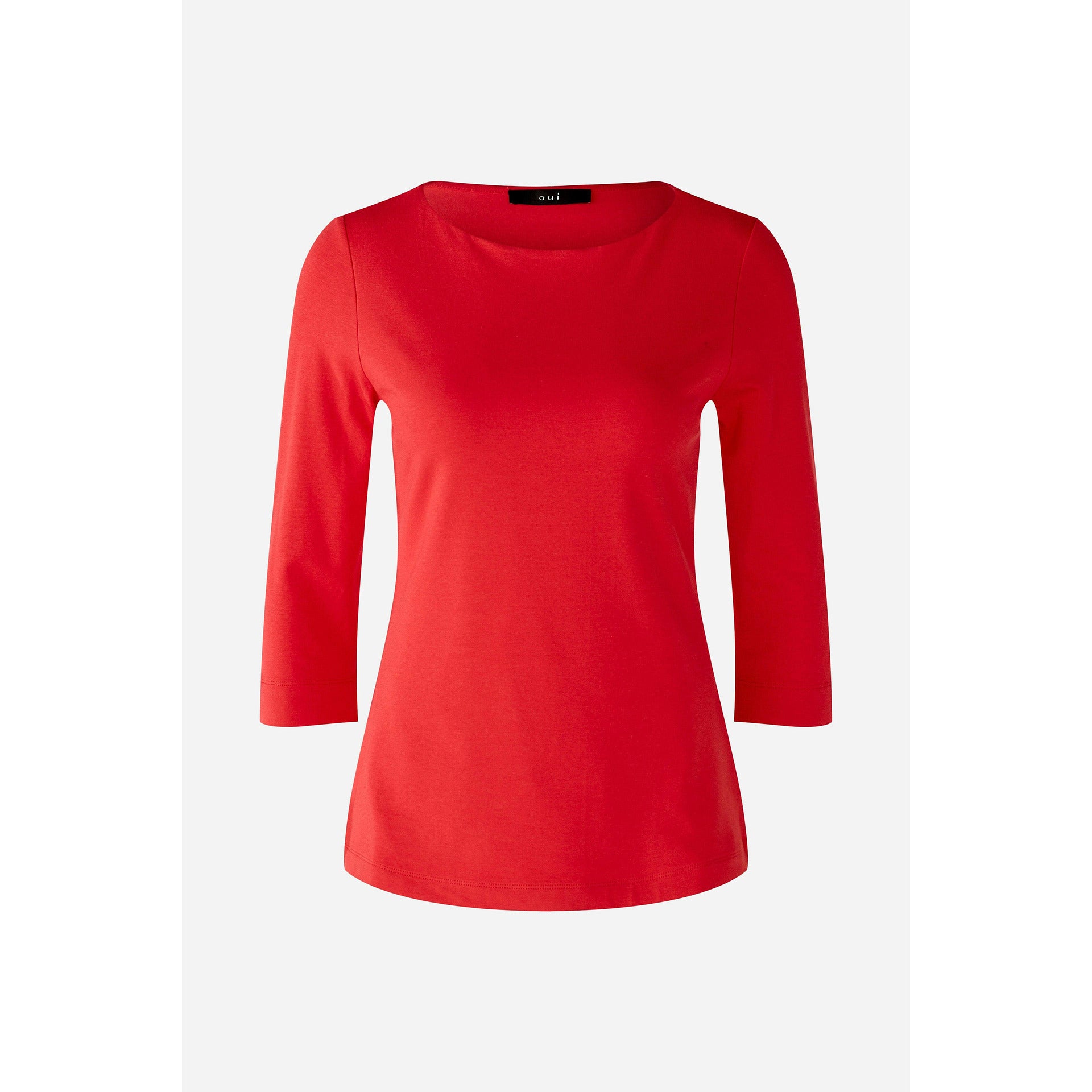 Дамска памучна блуза с 3/4 ръкав, червена нова колекция 2024, L 44/46