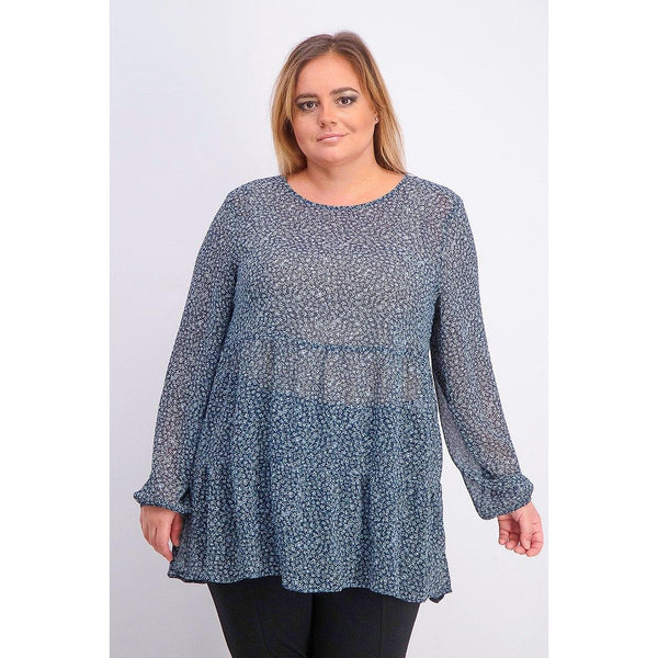 Дамска туника с принт и дълъг ръкав, 42