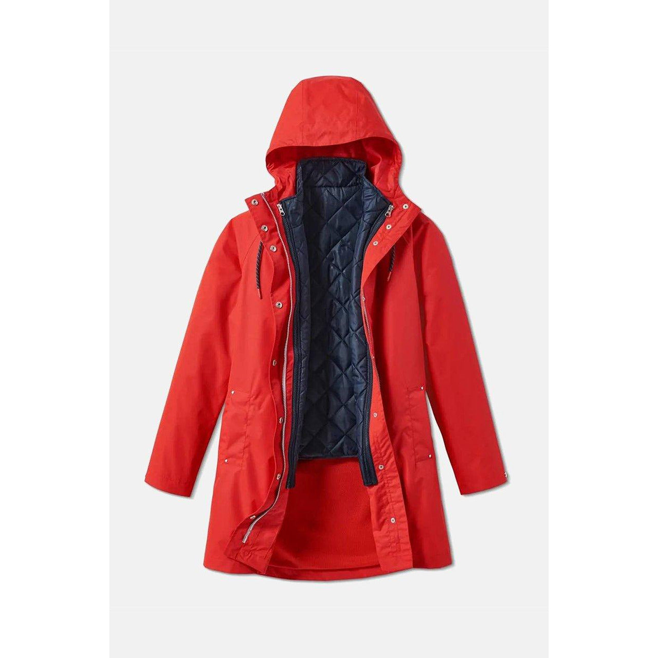Дамско функционално водоустойчиво яке 3 в 1 всички сезони, червено, 36