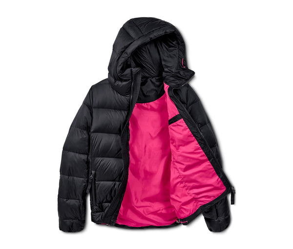 Дамско капитонирано яке с контрастен цилкамен ?
астар, черно, XL