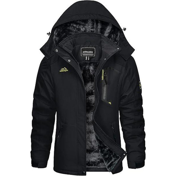 Дамско ски яке KEFITEVD Ветроустойчиво / Водоустойчиво, черно, XL