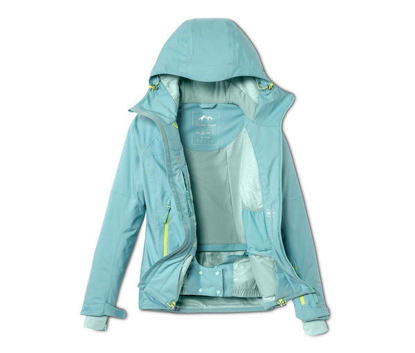 Дамско спортно ски/сноуборд спортно яке, зелено-тюркоаз, 44