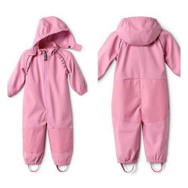 Детски зимен водоустойчив гащеризон за момиче, розов, 98/104