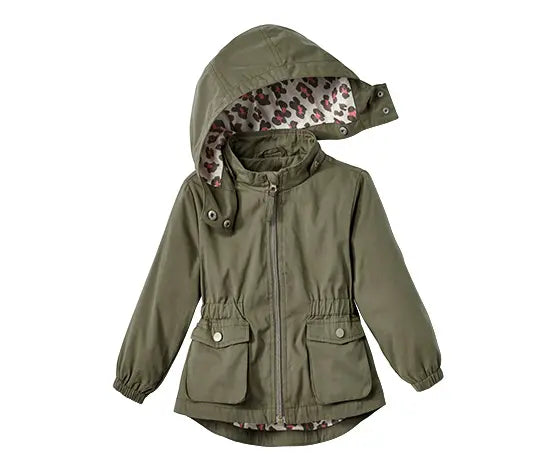 Детско есенно-зимно яке с органичен памук, зелено, 122/128