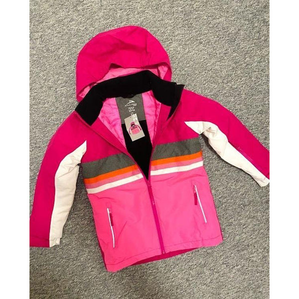 Детско ски/сноуборд яке ACTIVE TOUCH KIDS, розово с разноцветни детайли