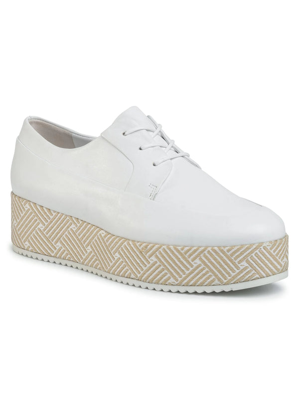 Ежедневни дамски обувки на платформа HÖGL от естествена кожа, бели