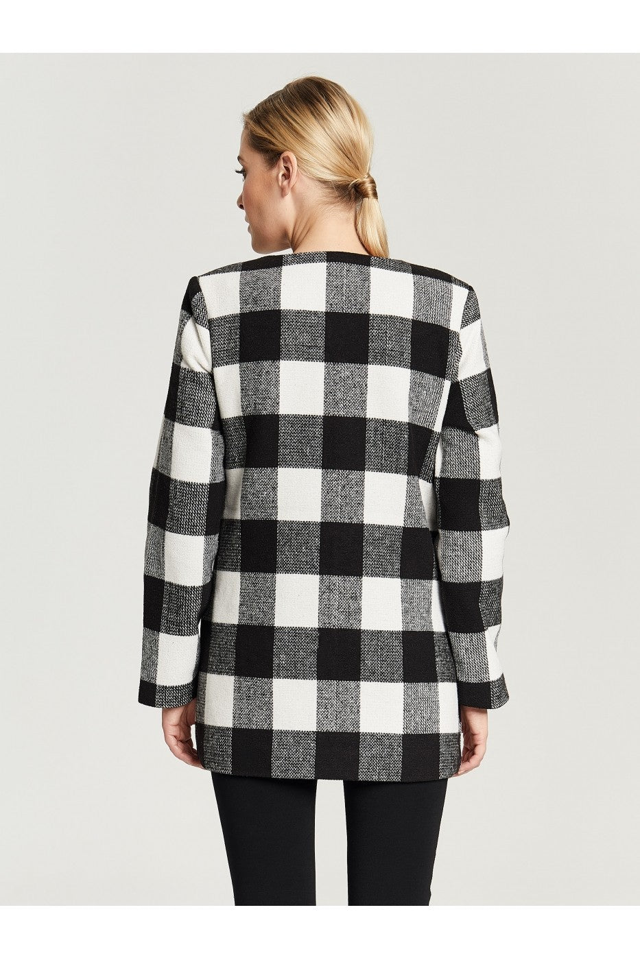 My Haylis Women's sporty-elegant coat with zipper, red-black check