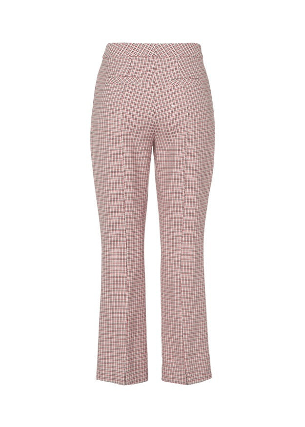 Riani Women's 7/8 high-waisted trousers, checked-pink