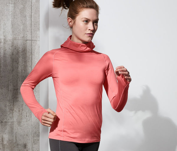 Спортен дамски суитчърт с качулка, розов