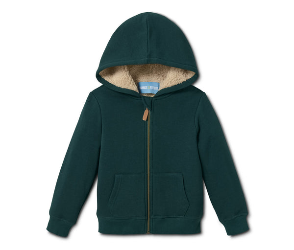 Детски памучен зимен суитчърт, зелен