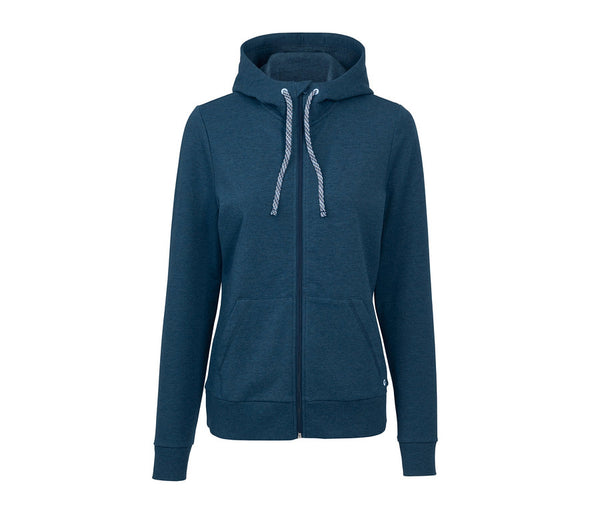 Дамски спортен суитчърт с качулка, тъмно син