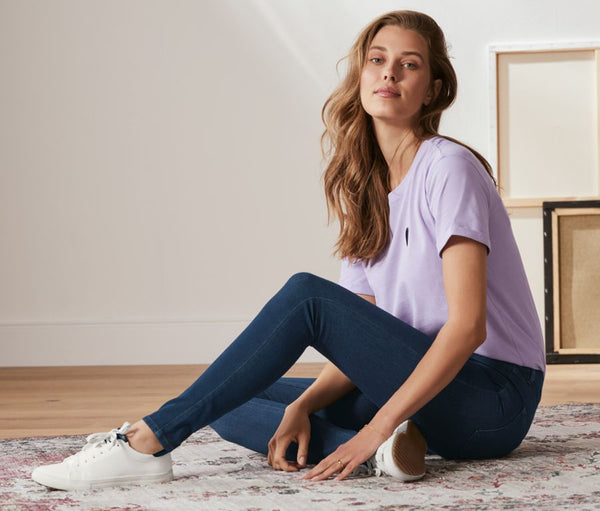 Детски памучни еластични дънки, светло сини