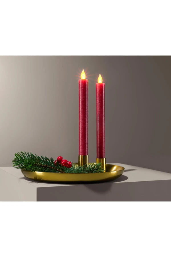 Комплект LED свещи от истински восък, червени