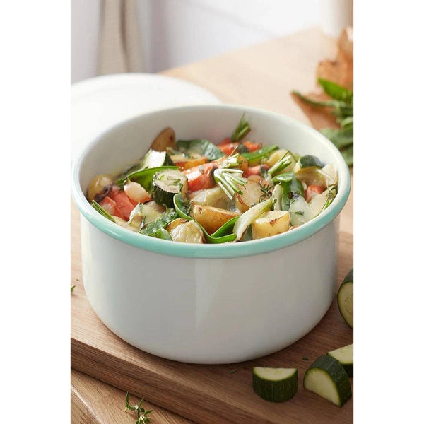 Кръгъл емайлиран съд с капак, 24 см