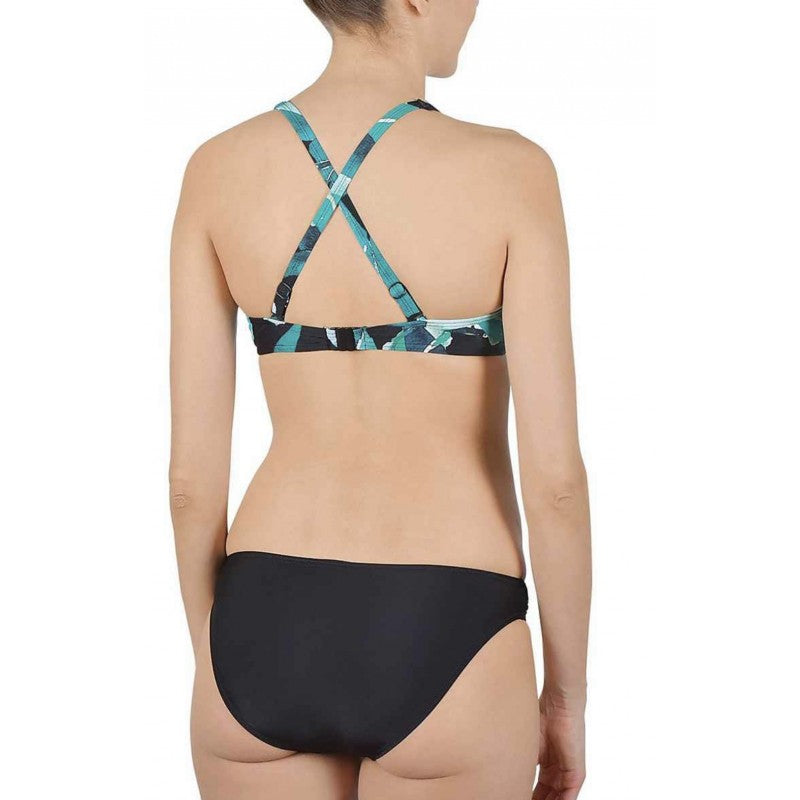 Naturana swimsuit top, emerald/black
