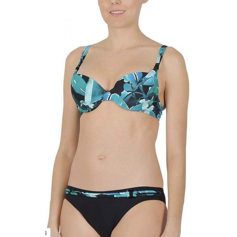 Naturana swimsuit top, emerald/black