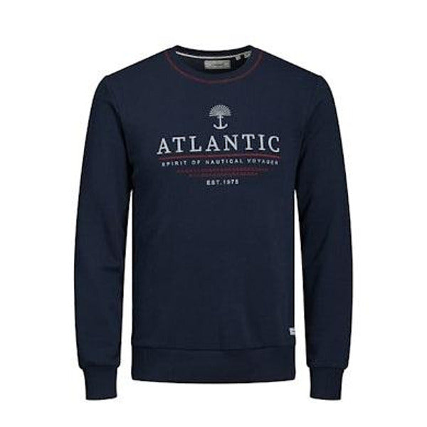 Мъжка блуза с принт -синя, M