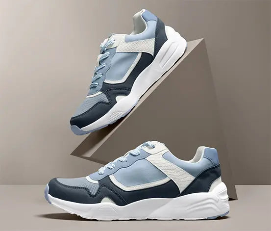 Мъжки сникърси, бяло-синьо, 40